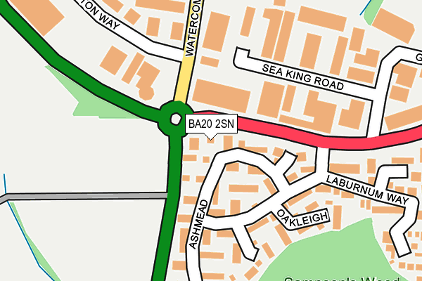 BA20 2SN map - OS OpenMap – Local (Ordnance Survey)