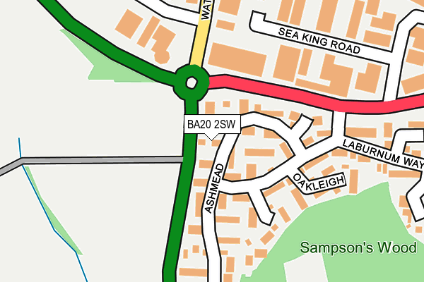 BA20 2SW map - OS OpenMap – Local (Ordnance Survey)