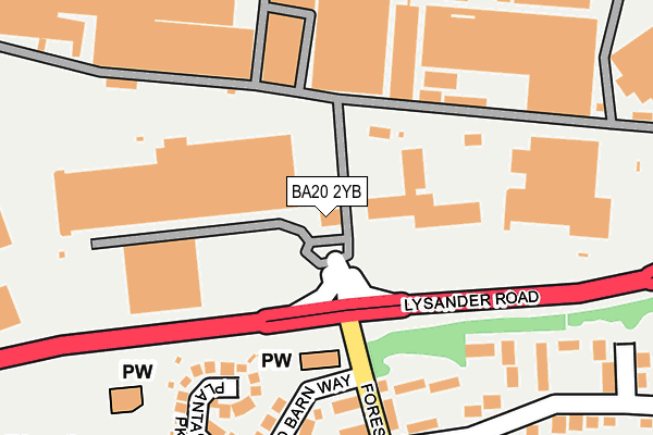 BA20 2YB map - OS OpenMap – Local (Ordnance Survey)