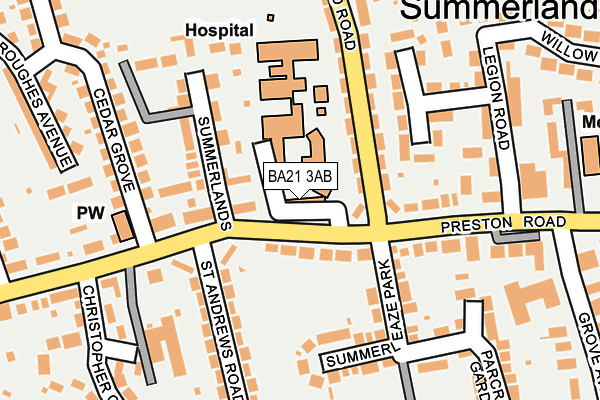 BA21 3AB map - OS OpenMap – Local (Ordnance Survey)