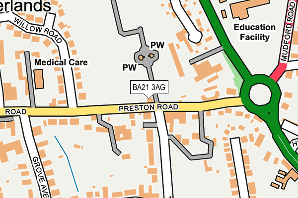 BA21 3AG map - OS OpenMap – Local (Ordnance Survey)