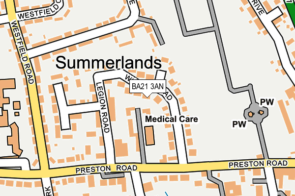 BA21 3AN map - OS OpenMap – Local (Ordnance Survey)