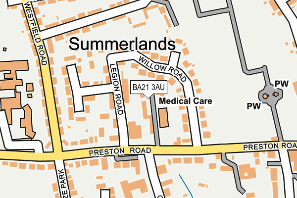 BA21 3AU map - OS OpenMap – Local (Ordnance Survey)