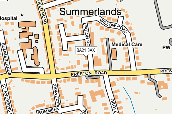 BA21 3AX map - OS OpenMap – Local (Ordnance Survey)