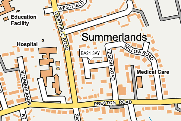 BA21 3AY map - OS OpenMap – Local (Ordnance Survey)