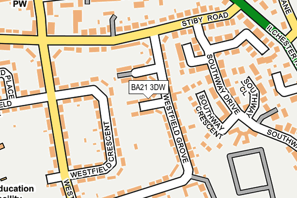 BA21 3DW map - OS OpenMap – Local (Ordnance Survey)