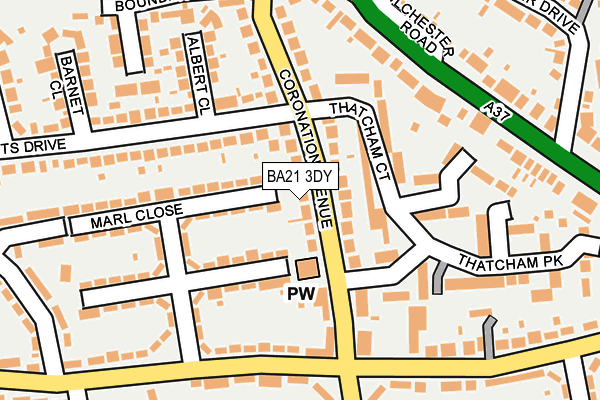 BA21 3DY map - OS OpenMap – Local (Ordnance Survey)