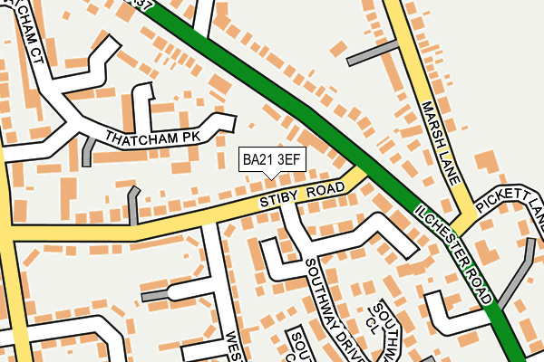 BA21 3EF map - OS OpenMap – Local (Ordnance Survey)