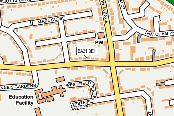 BA21 3EH map - OS OpenMap – Local (Ordnance Survey)