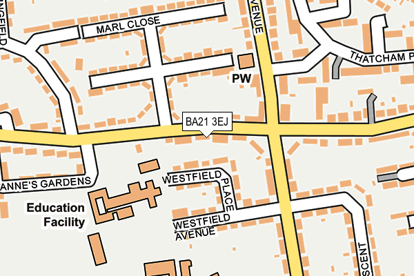 BA21 3EJ map - OS OpenMap – Local (Ordnance Survey)