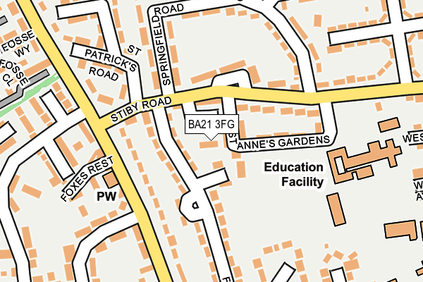 BA21 3FG map - OS OpenMap – Local (Ordnance Survey)