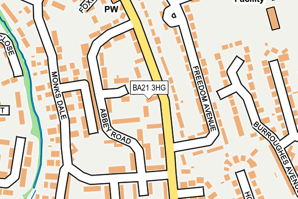 BA21 3HG map - OS OpenMap – Local (Ordnance Survey)