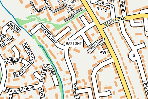 BA21 3HT map - OS OpenMap – Local (Ordnance Survey)