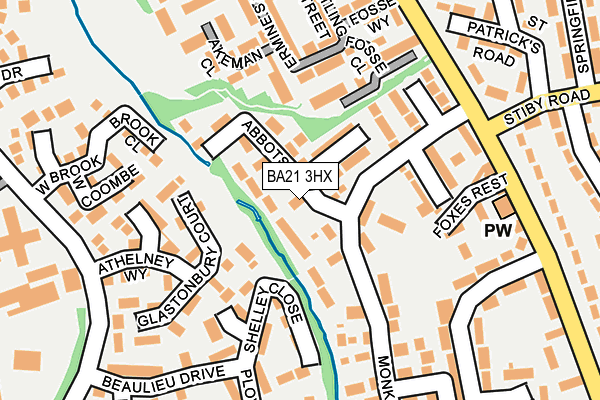 BA21 3HX map - OS OpenMap – Local (Ordnance Survey)