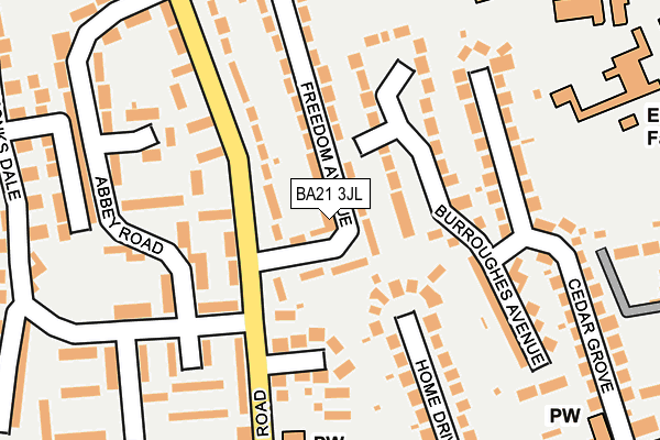 BA21 3JL map - OS OpenMap – Local (Ordnance Survey)
