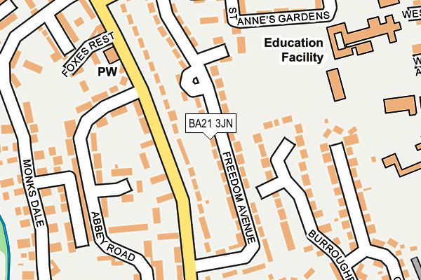 BA21 3JN map - OS OpenMap – Local (Ordnance Survey)