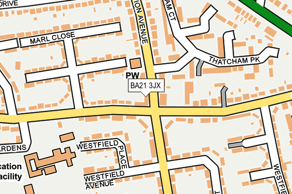 BA21 3JX map - OS OpenMap – Local (Ordnance Survey)