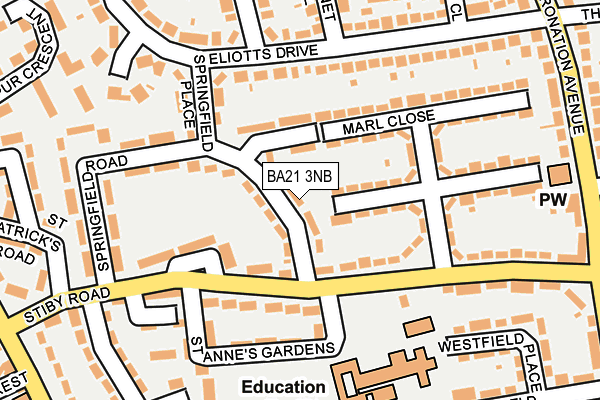 BA21 3NB map - OS OpenMap – Local (Ordnance Survey)