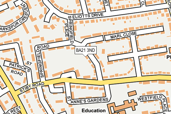 BA21 3ND map - OS OpenMap – Local (Ordnance Survey)