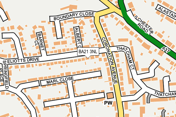 BA21 3NL map - OS OpenMap – Local (Ordnance Survey)