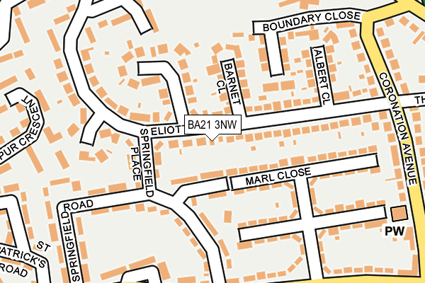 BA21 3NW map - OS OpenMap – Local (Ordnance Survey)