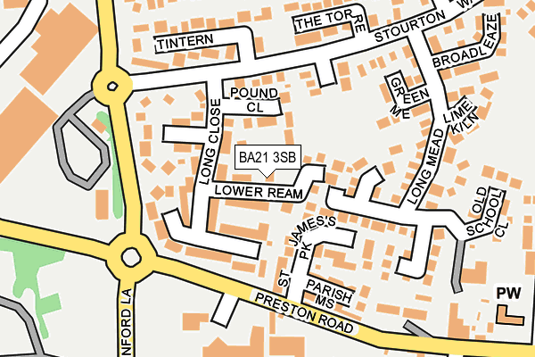 BA21 3SB map - OS OpenMap – Local (Ordnance Survey)