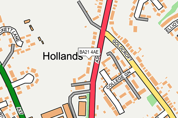 BA21 4AE map - OS OpenMap – Local (Ordnance Survey)