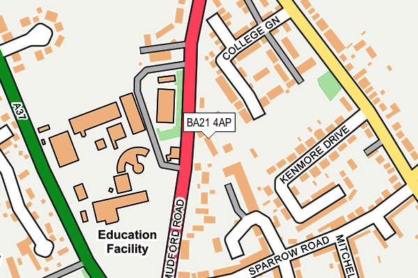 BA21 4AP map - OS OpenMap – Local (Ordnance Survey)