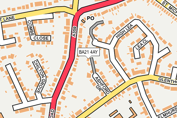 BA21 4AY map - OS OpenMap – Local (Ordnance Survey)