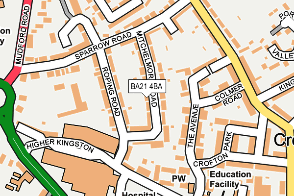 BA21 4BA map - OS OpenMap – Local (Ordnance Survey)