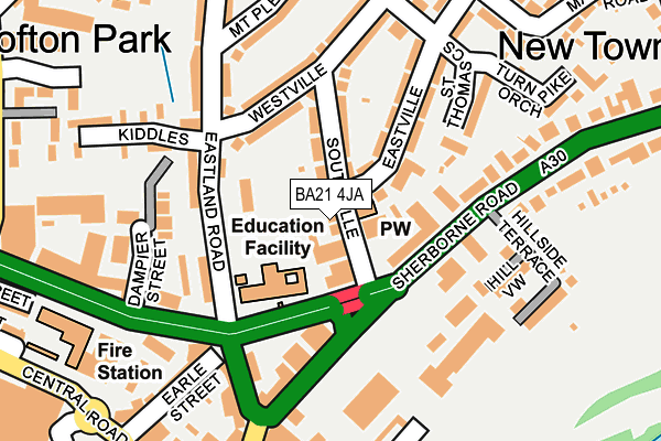 BA21 4JA map - OS OpenMap – Local (Ordnance Survey)