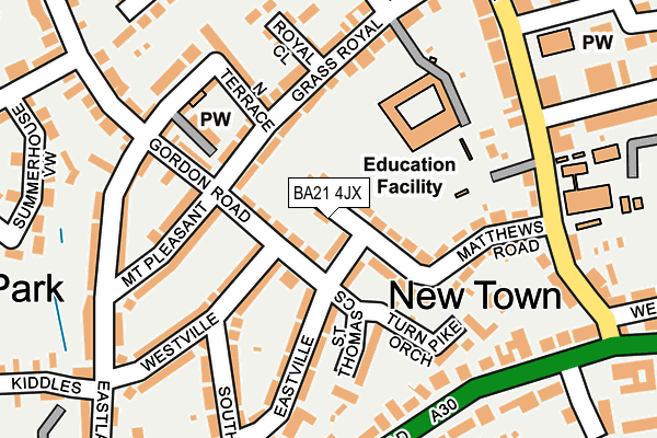 BA21 4JX map - OS OpenMap – Local (Ordnance Survey)