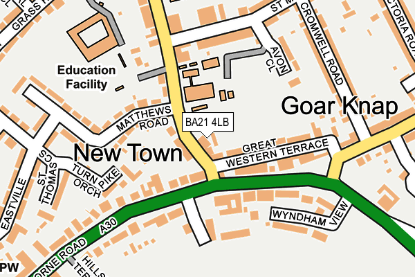 BA21 4LB map - OS OpenMap – Local (Ordnance Survey)