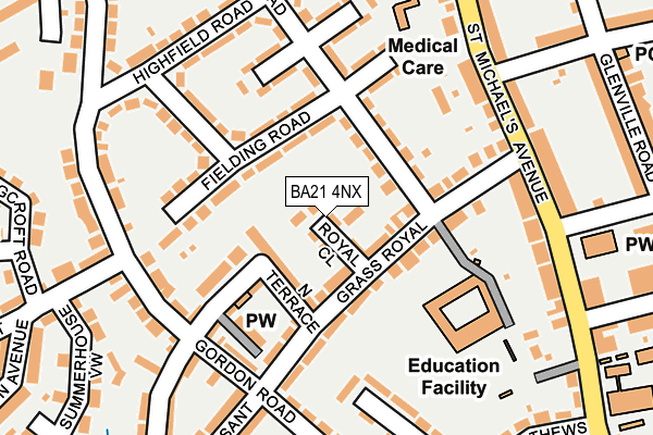 BA21 4NX map - OS OpenMap – Local (Ordnance Survey)