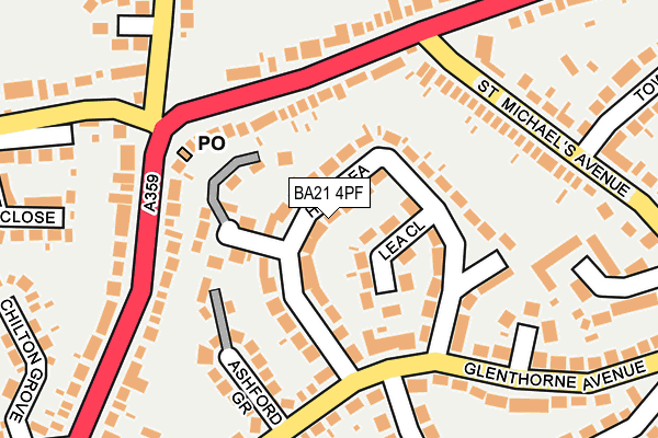 BA21 4PF map - OS OpenMap – Local (Ordnance Survey)