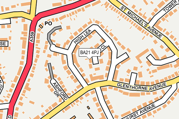 BA21 4PJ map - OS OpenMap – Local (Ordnance Survey)