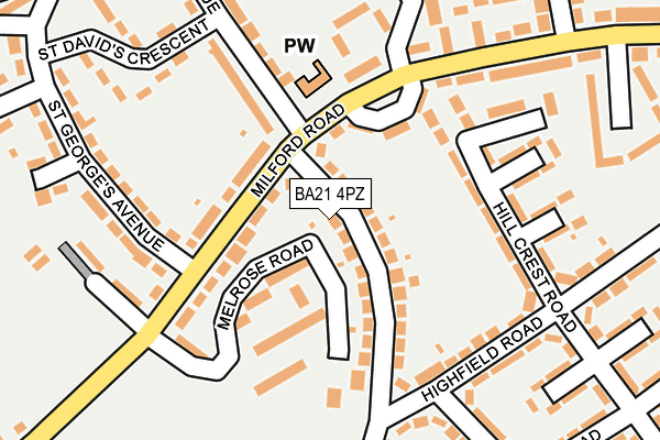 BA21 4PZ map - OS OpenMap – Local (Ordnance Survey)