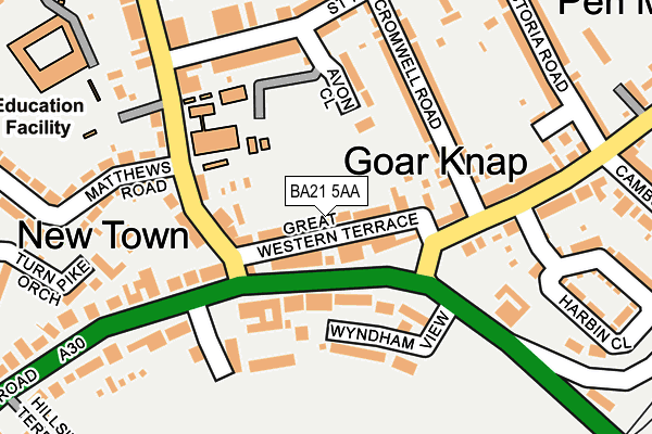BA21 5AA map - OS OpenMap – Local (Ordnance Survey)