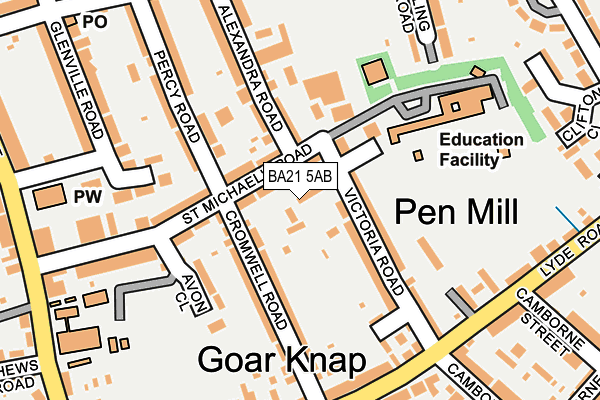 BA21 5AB map - OS OpenMap – Local (Ordnance Survey)