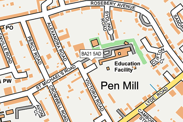 BA21 5AD map - OS OpenMap – Local (Ordnance Survey)