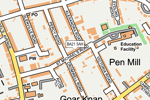 BA21 5AH map - OS OpenMap – Local (Ordnance Survey)