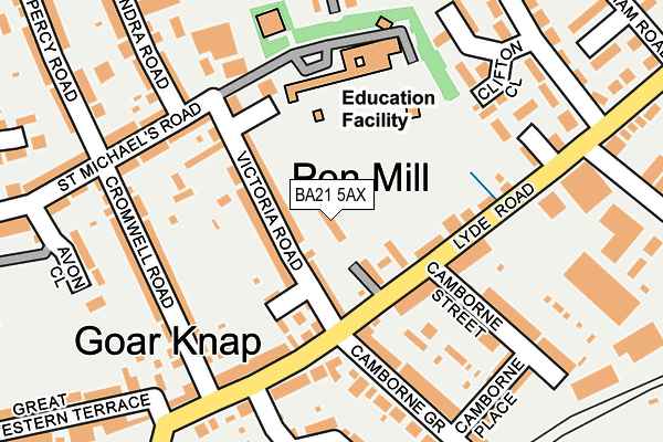 BA21 5AX map - OS OpenMap – Local (Ordnance Survey)