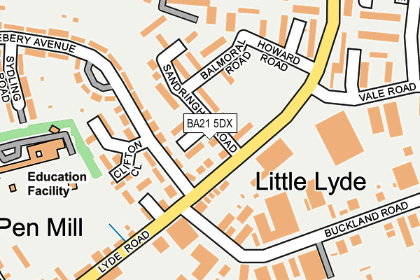 BA21 5DX map - OS OpenMap – Local (Ordnance Survey)