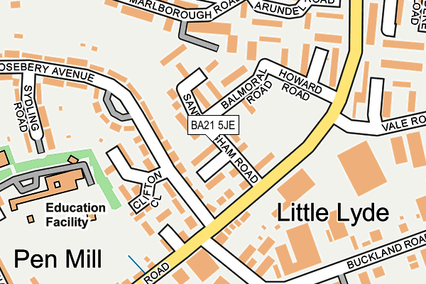 BA21 5JE map - OS OpenMap – Local (Ordnance Survey)