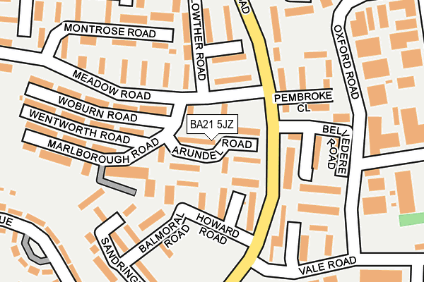 BA21 5JZ map - OS OpenMap – Local (Ordnance Survey)