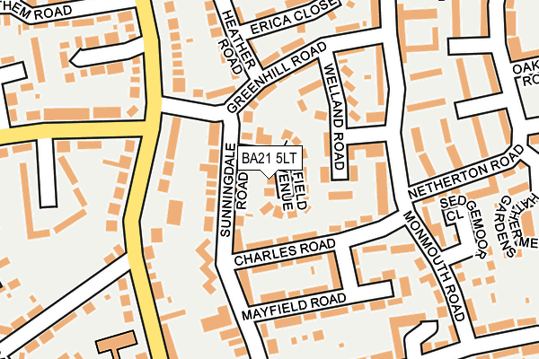 BA21 5LT map - OS OpenMap – Local (Ordnance Survey)