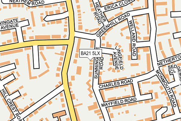 BA21 5LX map - OS OpenMap – Local (Ordnance Survey)