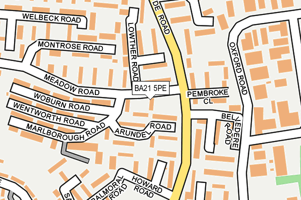 BA21 5PE map - OS OpenMap – Local (Ordnance Survey)