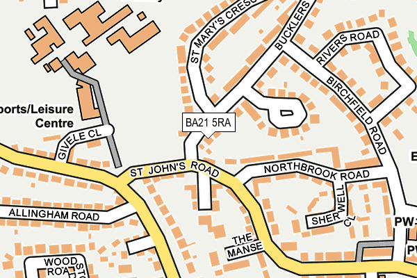 BA21 5RA map - OS OpenMap – Local (Ordnance Survey)