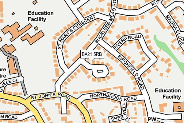 BA21 5RB map - OS OpenMap – Local (Ordnance Survey)